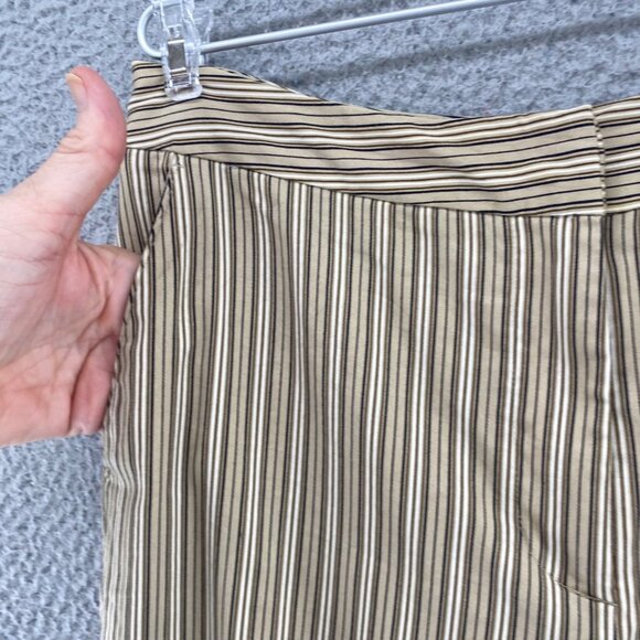 Chicos Pants Womens 0.5 US 6 Brown Striped Stretch Wide Leg Stretch Capri Casual - Picture 5 of 12